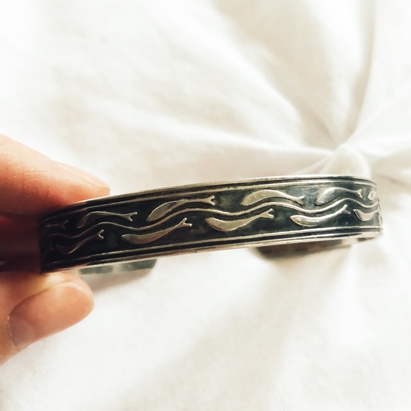 Novica Sterling Silver Fish Cuff Bracelet - Picture 5 of 7